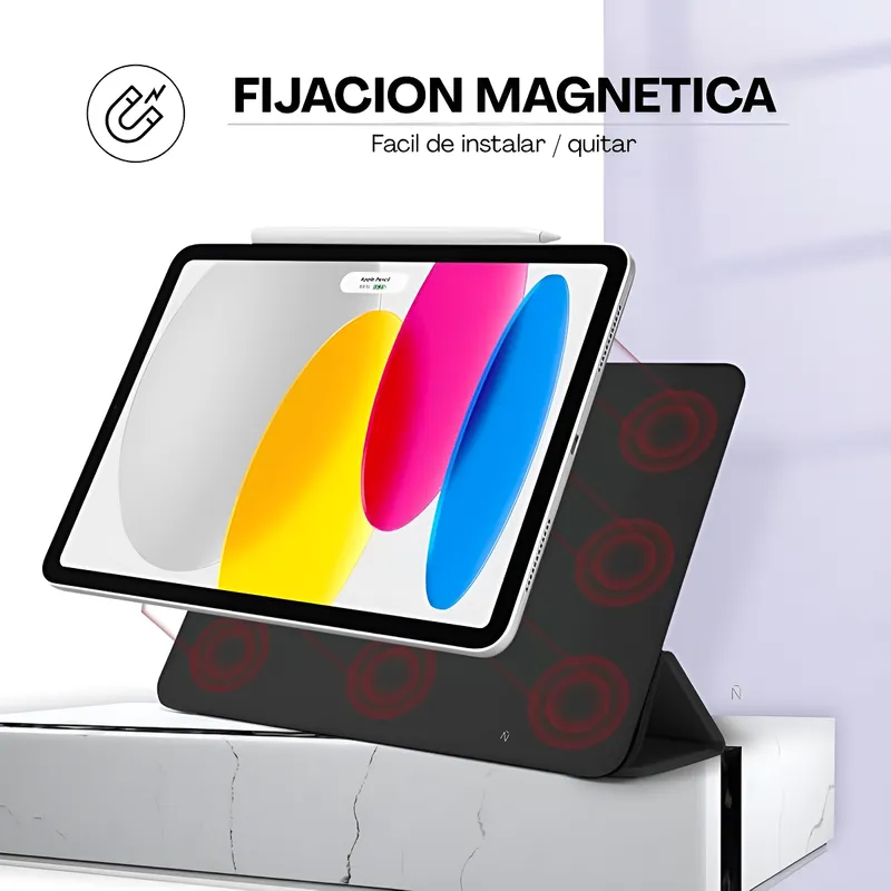 Carcasa Magnetica Para iPad 11 A16 10ma Gen Negro-3