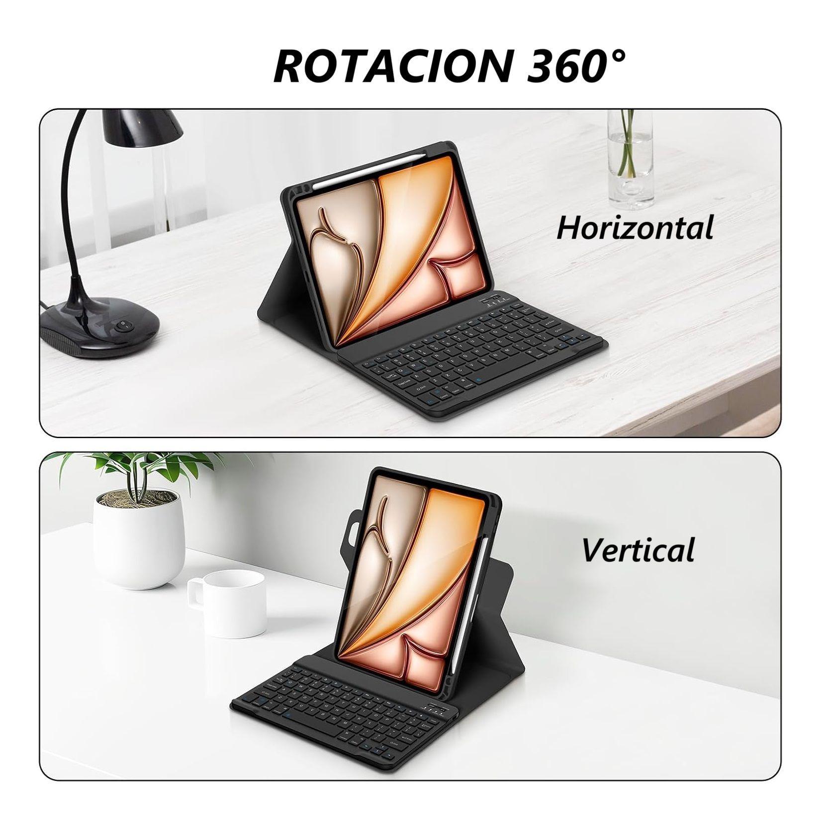 Carcasa 360° Con Teclado  Para iPad 11 Generacion A16 -3