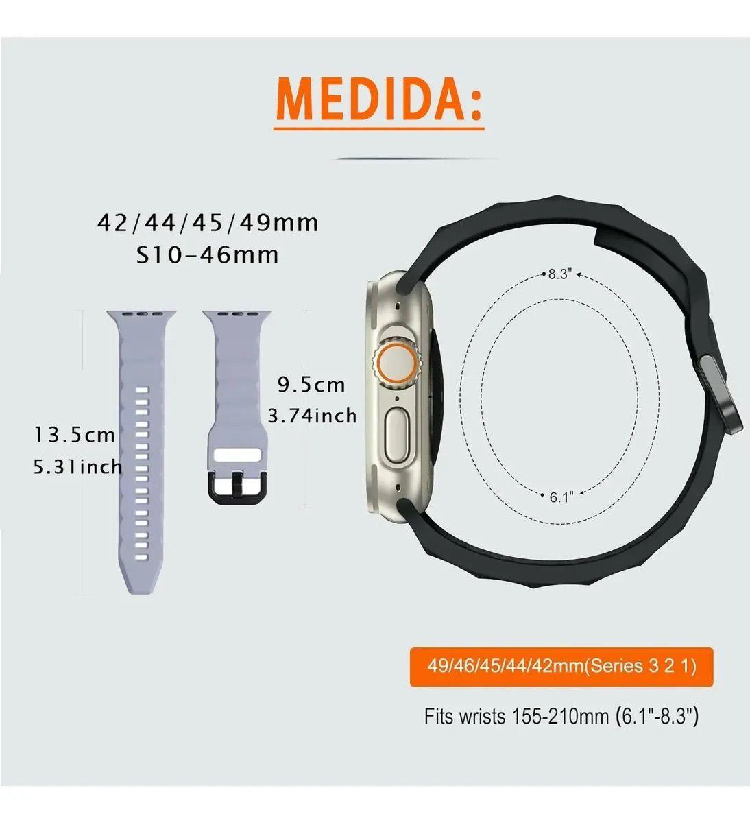 Correa Silicona Deportiva Para Apple Watch 44 45 46 49mm-4
