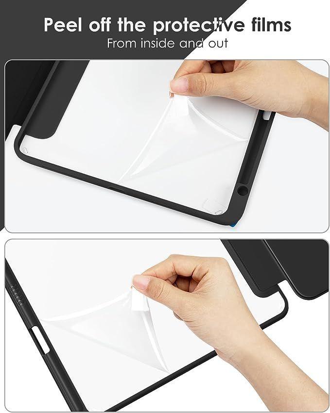 Carcasa Para iPad 10.9 10th Gen con ranura lapiz / Transparente Negro-2