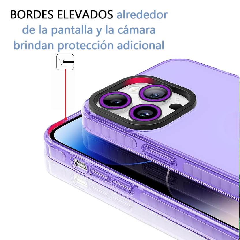 Carcasa MagSafe Neon Con Lentes Para iPhone 16 Pro Max / Purpura-2