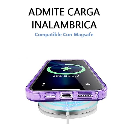 Carcasa MagSafe Neon Con Lentes Para iPhone 16 Pro Max / Purpura-3