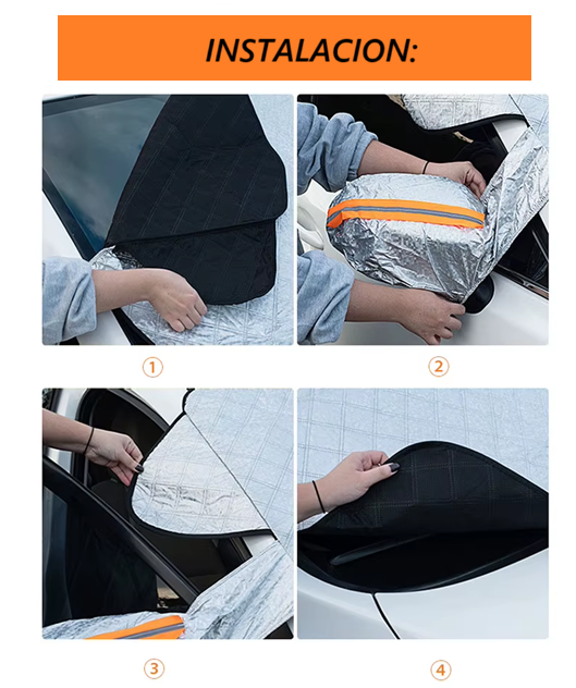 Funda Protectora Cubreparabrisas Sol y Nieve Para Automovil -4