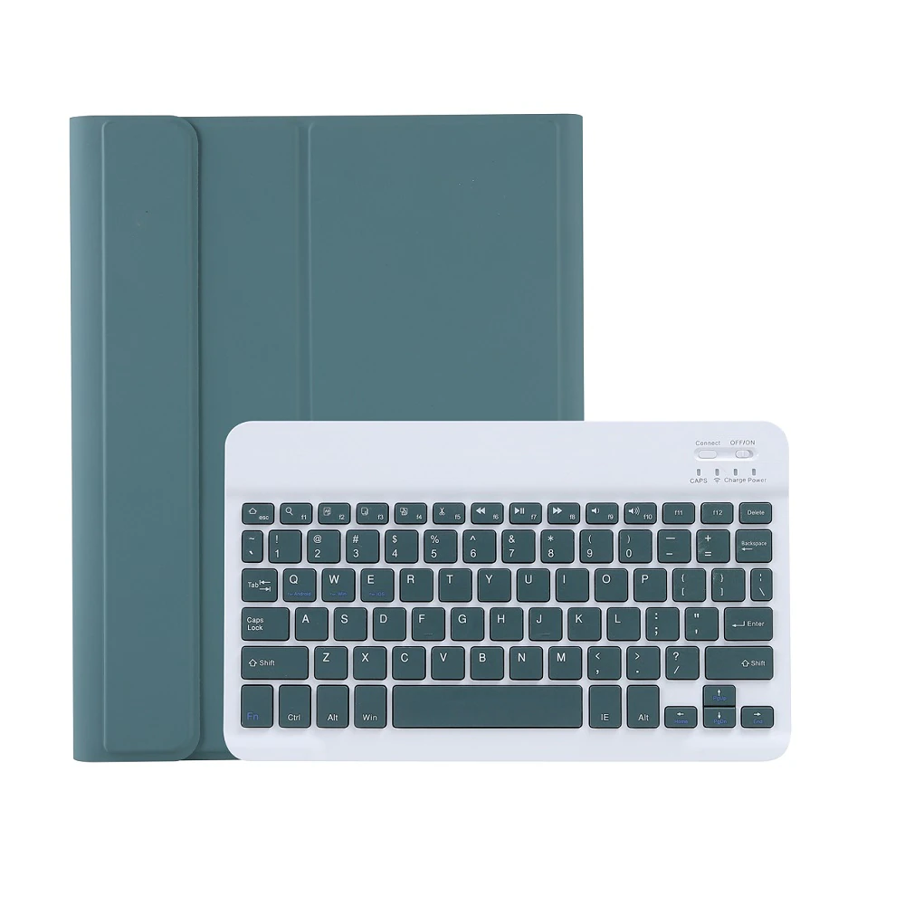 Carcasa Funda Con Teclado Compatible con iPad 10.2 / 9 8 7 Gen / 10.5 Verde Oscuro-1