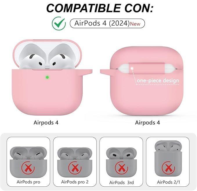 Funda Silicona Para Airpods 4 Rosado-1