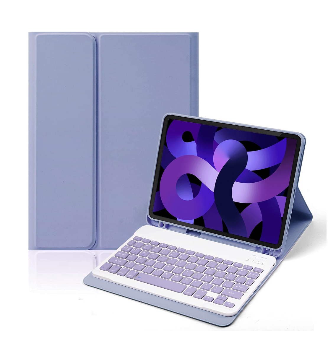 Carcasa Funda Con Teclado Compatible con iPad Air 4 5 ta generación / Lavanda-0
