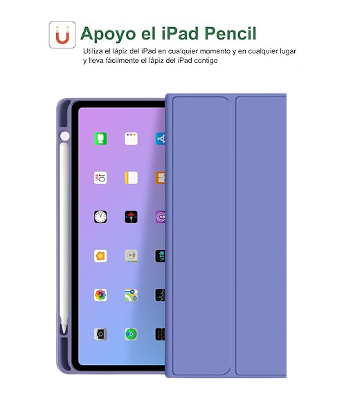 Carcasa Funda Con Teclado Compatible con iPad Air 4 5 ta generación / Lavanda-3