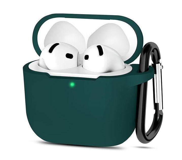Funda Silicona Para Airpods 4 / Verde Oscuro-0