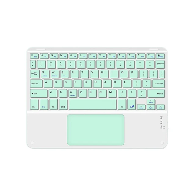 Carcasa Funda con Teclado Touchpad Para iPad 10.2" ( 7-8-9na Generación) / Verde Claro-2