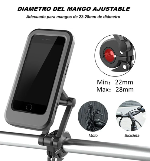 Soporte De Teléfono Impermeable Para Motocicleta Bicicleta 360°-2