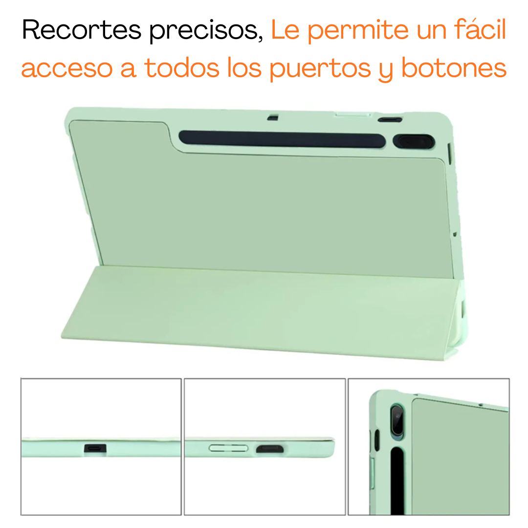 Carcasa Funda Para Samsung Galaxy Tab S9 S9 Fe 10 9 11 Verde Claro-2