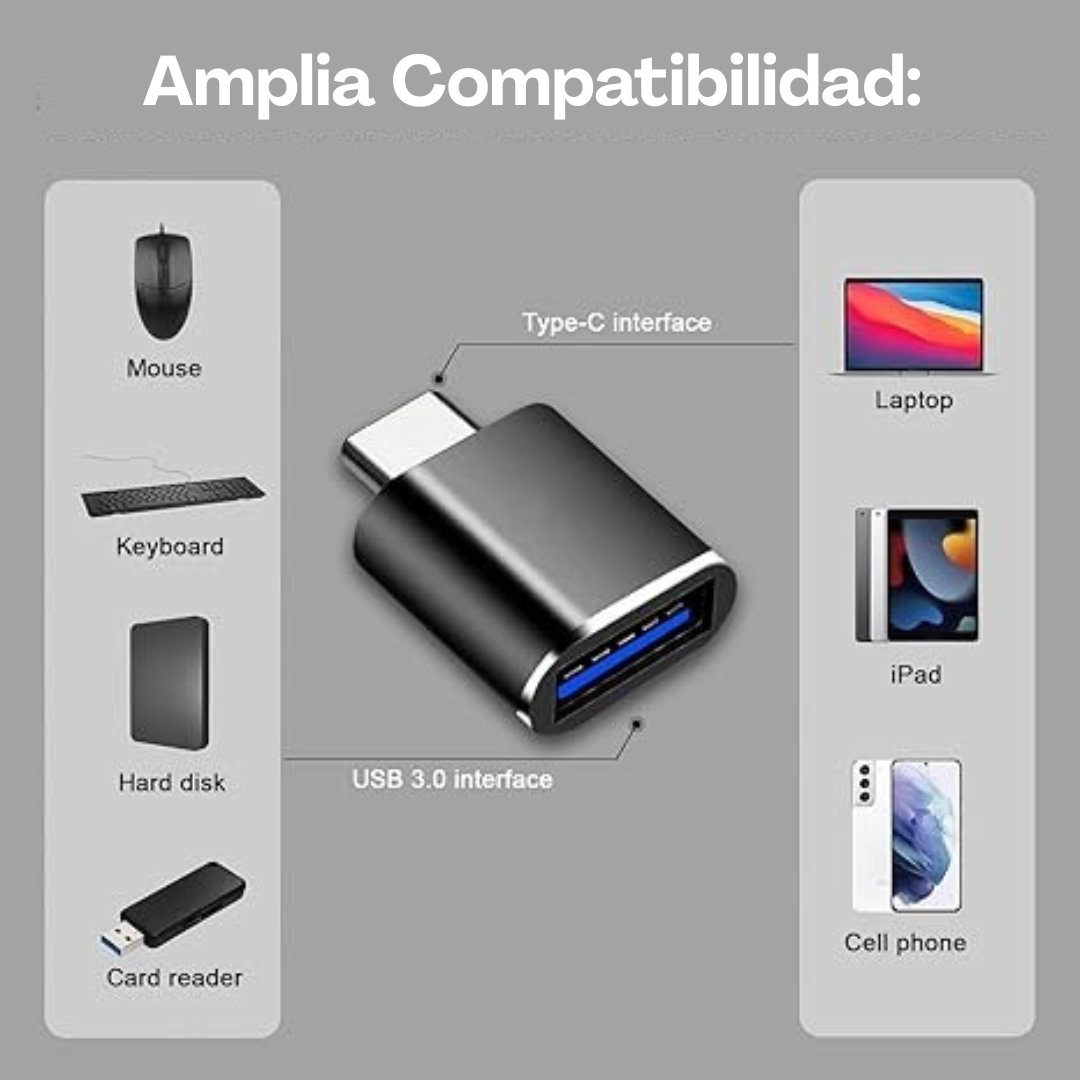 Adaptador USB Macho A Tipo C Hembra 3 0 OTG-3