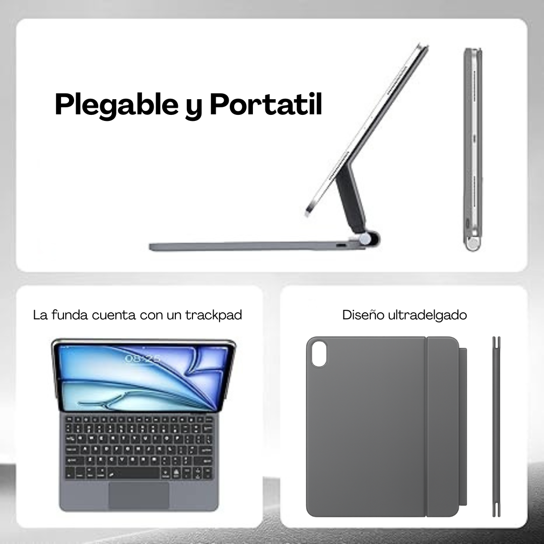 Carcasa Con Teclado Magic Keyboard Para iPad A16 11 10ma Generacion-1