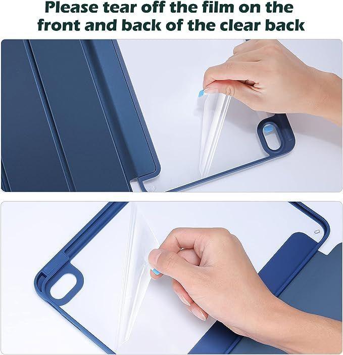 Carcasa Para iPad 10.9 10th Gen con ranura lapiz / Transparente Azul Oscuro-1