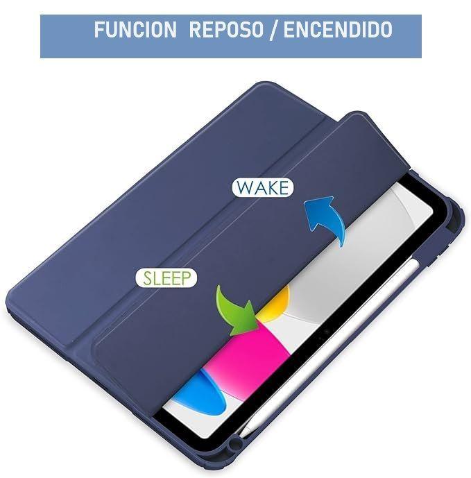 Carcasa Para iPad 10.9 10th Gen con ranura lapiz / Transparente Azul Oscuro-2