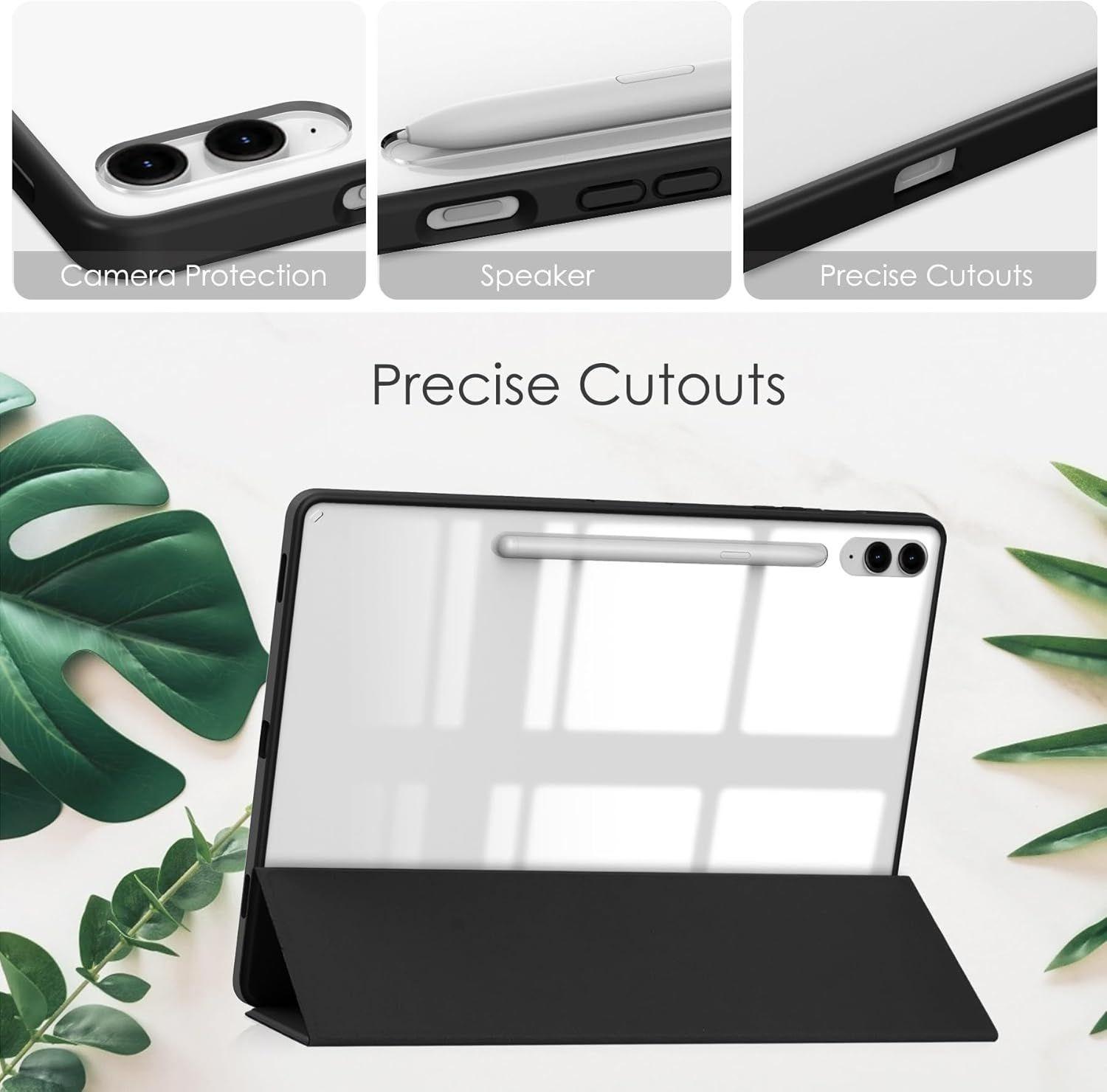 Carcasa Transparente Para Samsung Tab S9 / S9 Fe 10.9 /11  Negro-1