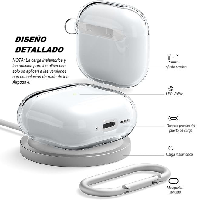 Carcasa Funda Transparente Para Airpods 4-2