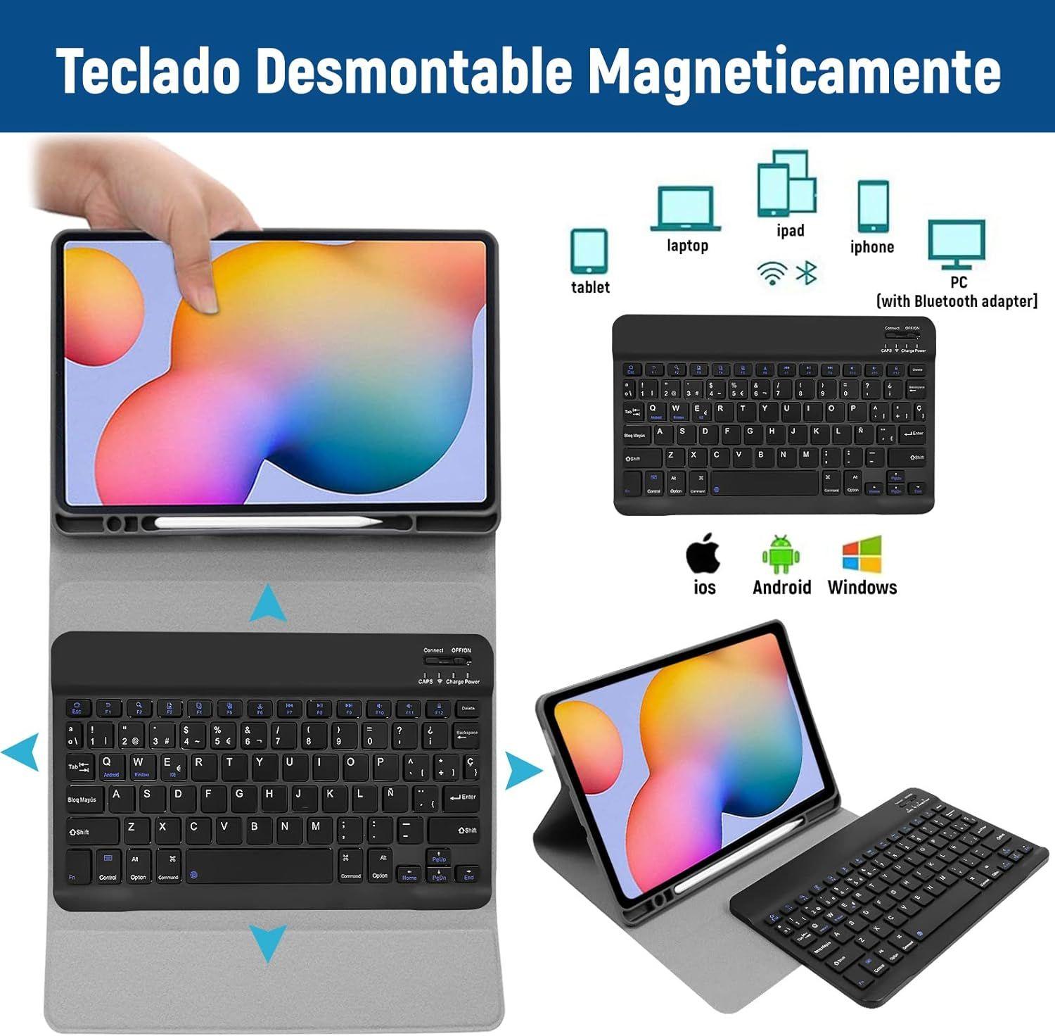 Funda con Teclado para Samsung Galaxy Tab S6 Lite 10.4 pulg-3