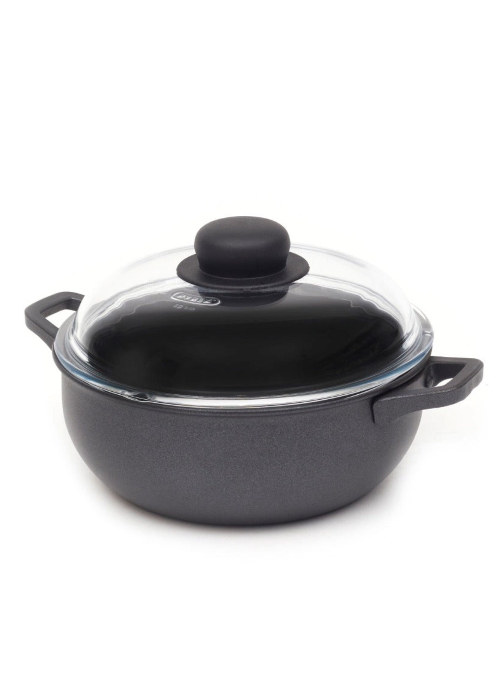 Cacerola baja Athenea con tapa de vidrio templada 24cm-1