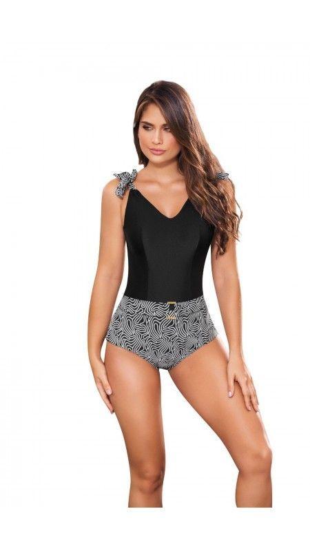 Traje de baño enterizo negro nazca 7122-0
