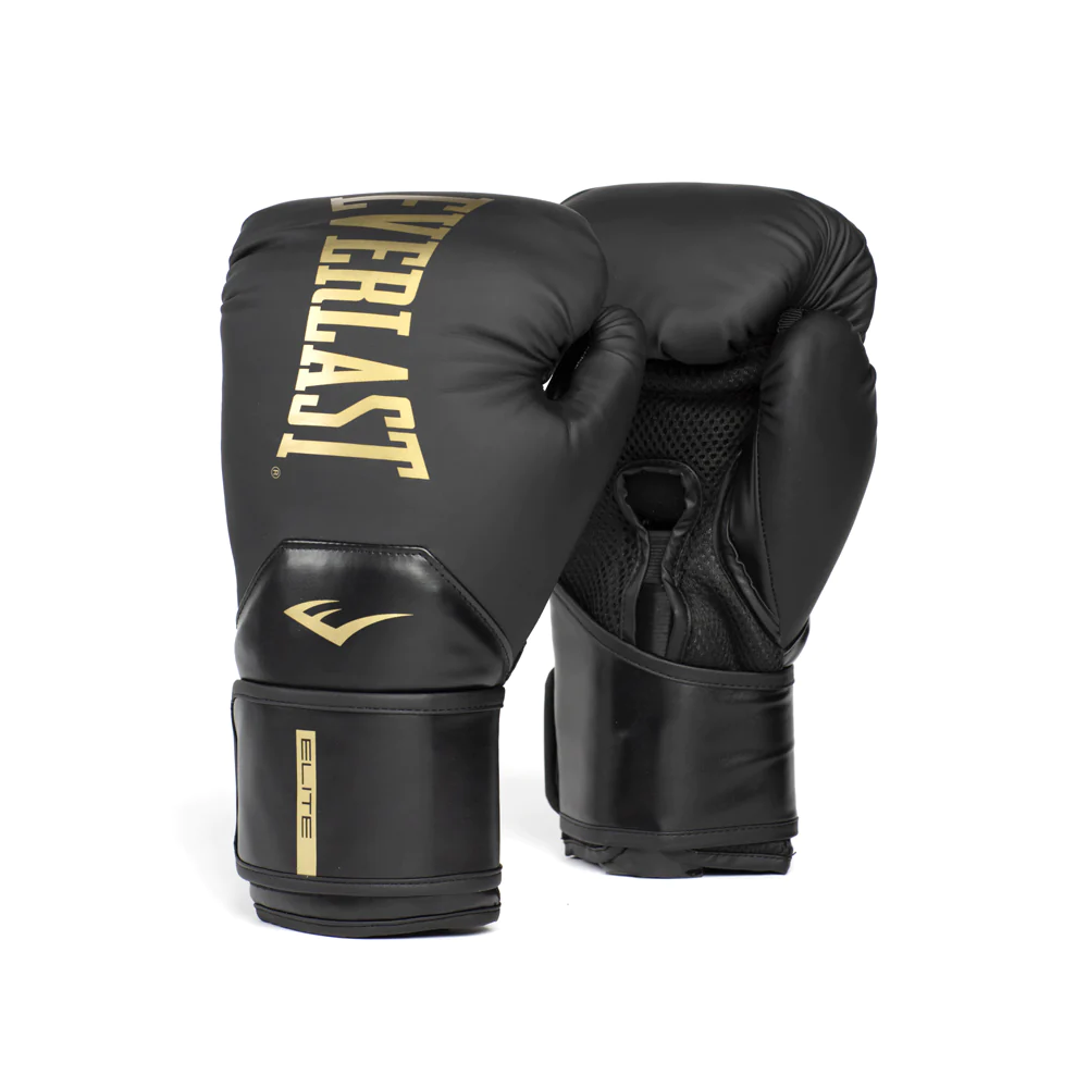 Kit Saco de Boxeo Everlast Negro y Guantes de Boxeo Elite Negro-1