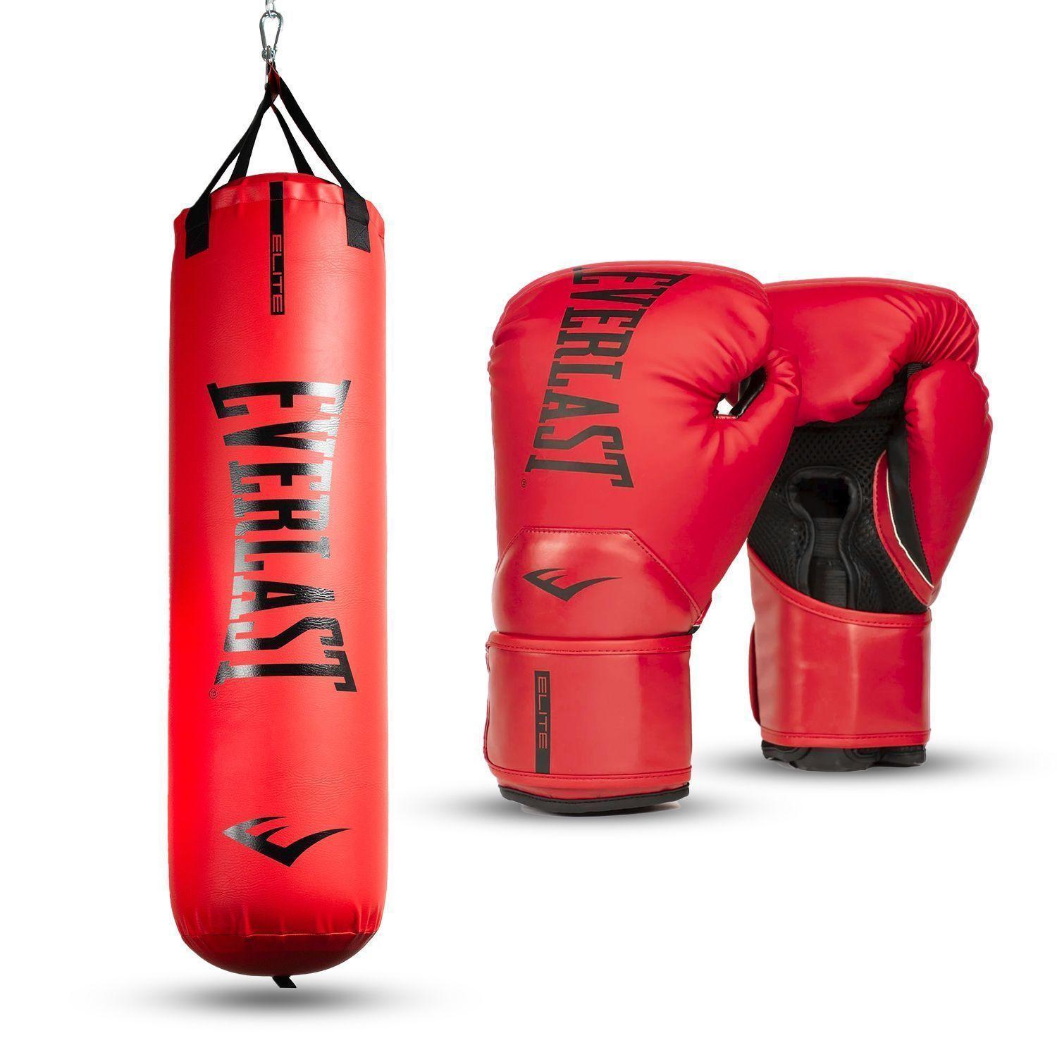 Kit de Boxeo Saco y Guante Everlast Elite 2 Rojo-0