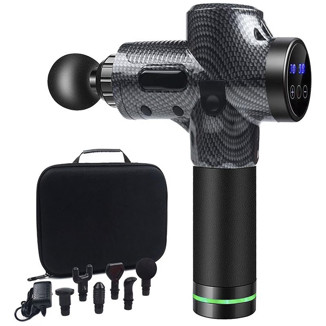 Pistola de Masaje 30 Niveles con Control Digital y Estuche-1