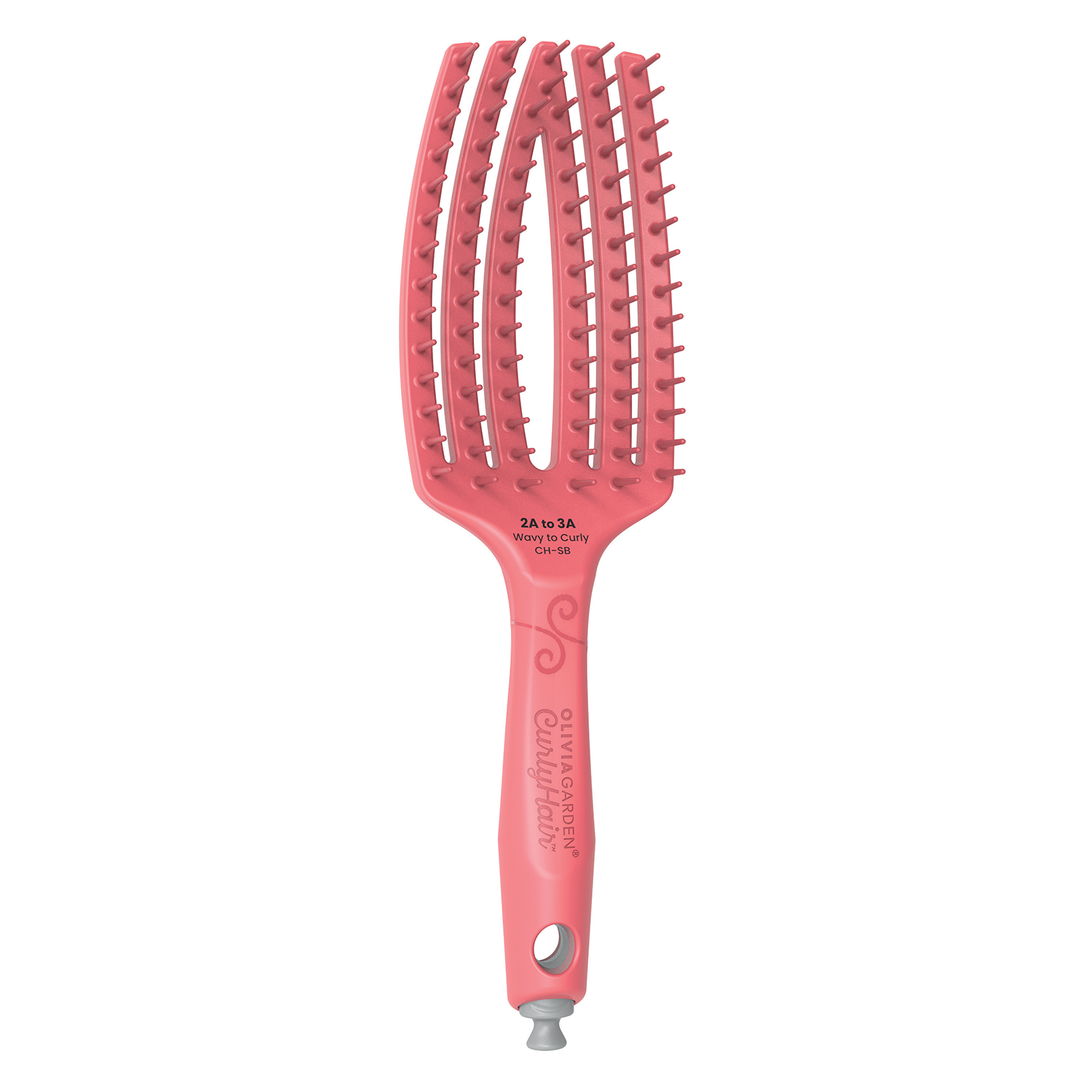 Cepillo Olivia Garden Curly Single Bristle Rosado-1