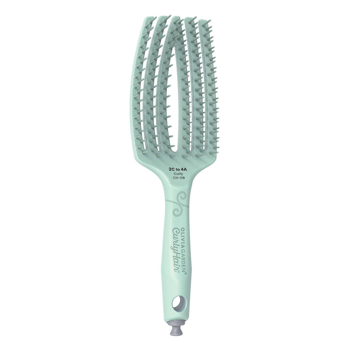 Cepillo Olivia Garden Curly Single Bristle Verde-0