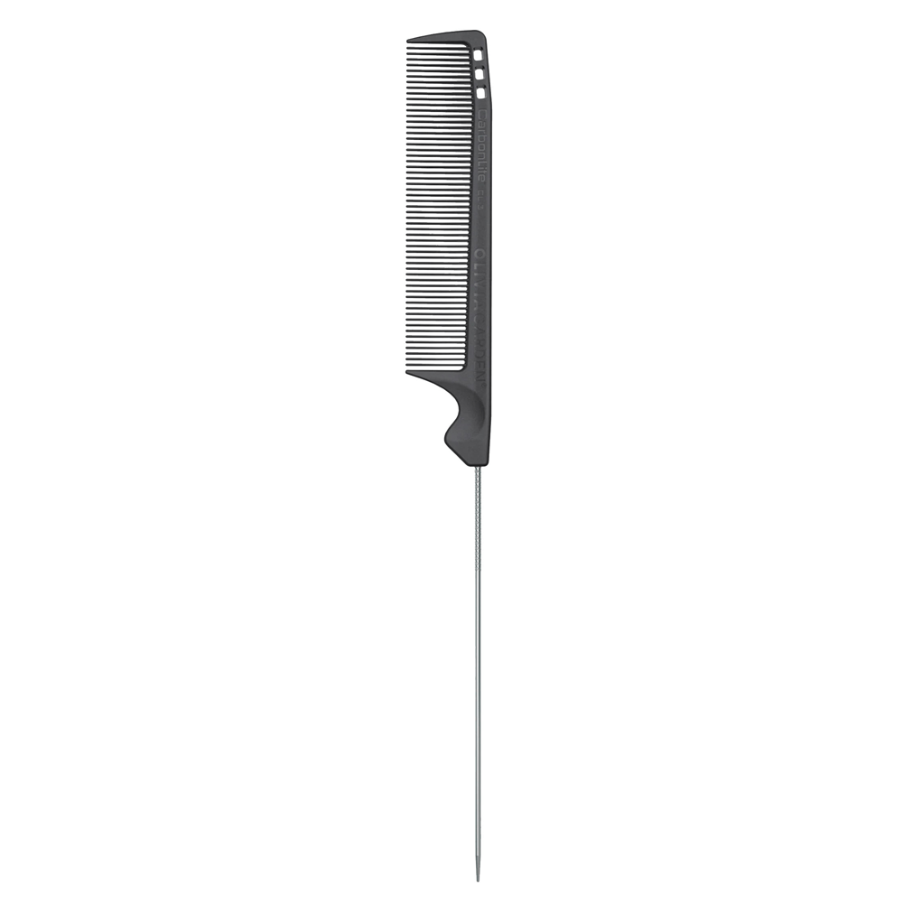 Olivia Garden Peine Carbon Diente Fino Mango Metalico-0