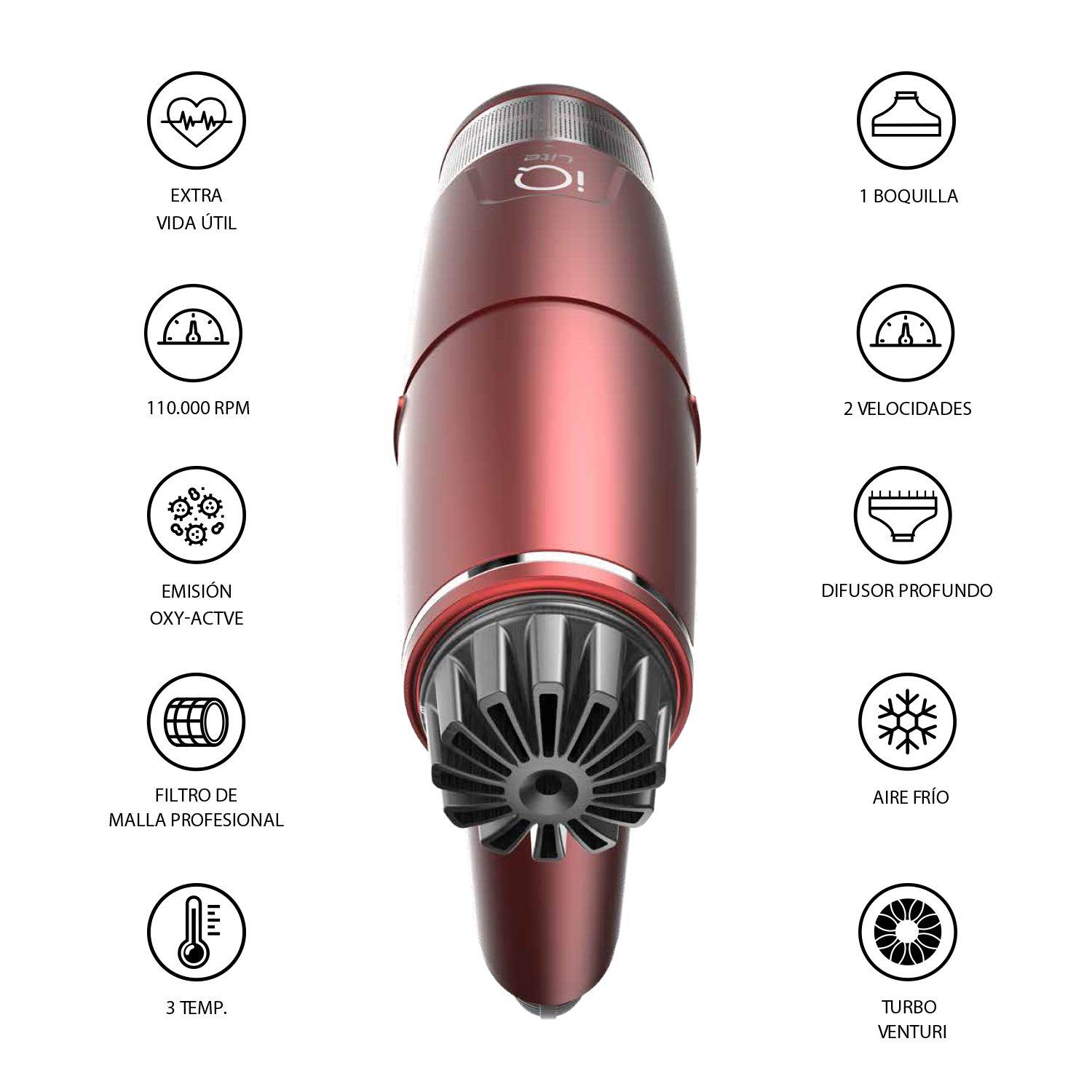 Gama Profesional Secador Iq Lite Bk 220 Red-3