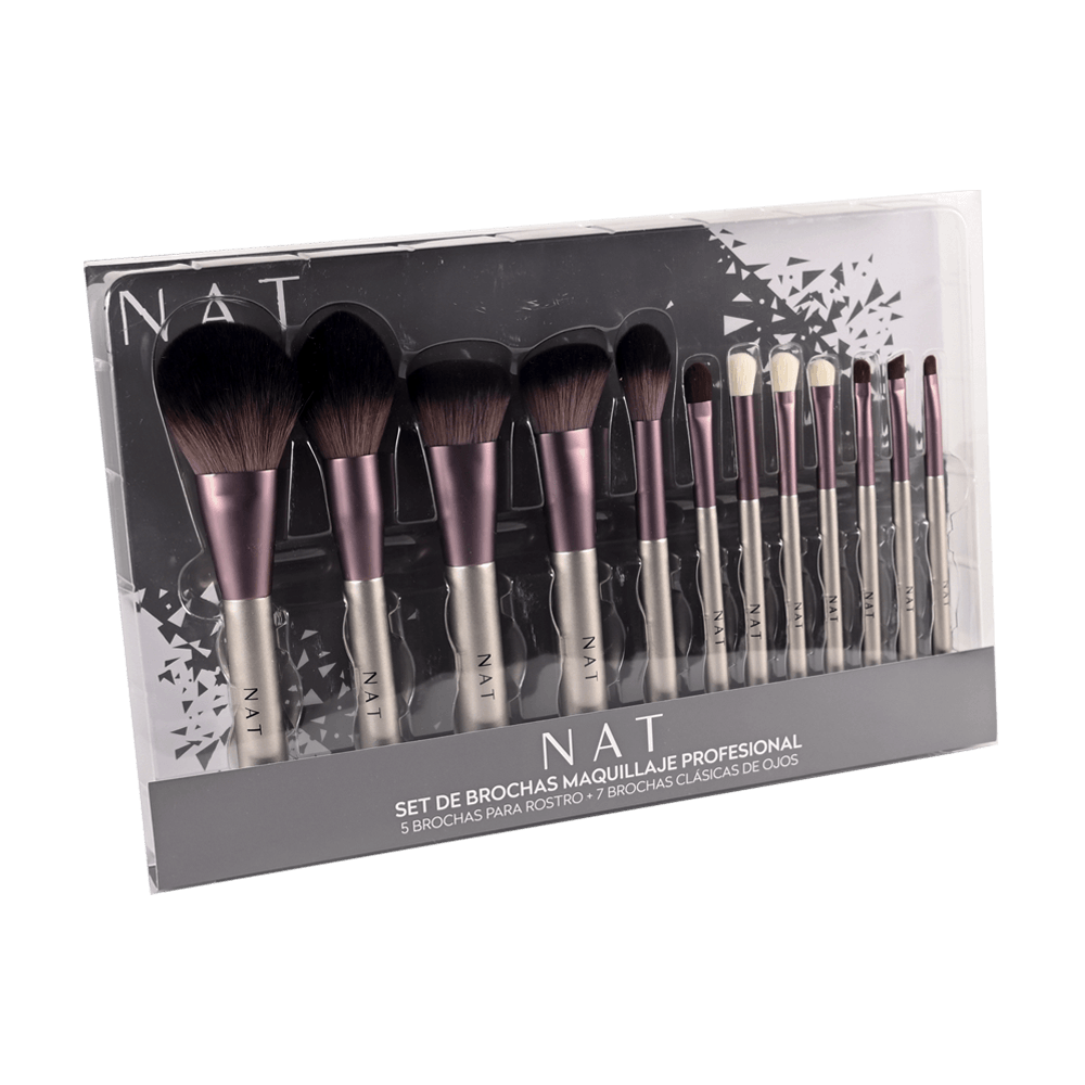 Nat Set De Brochas Maquillaje Profesional 12pcs-2