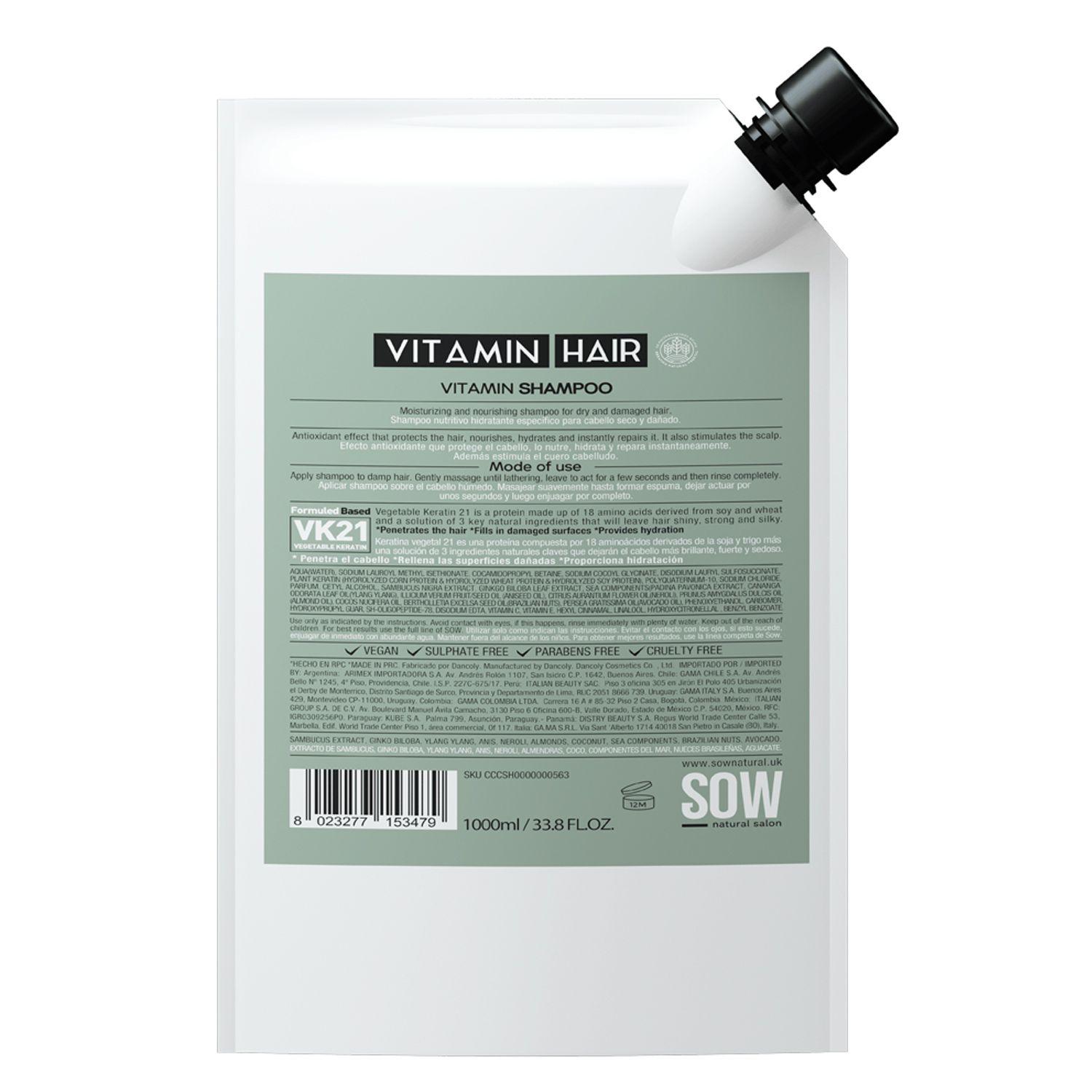 Sow Shampoo Vitamin Refill 1000ml-2