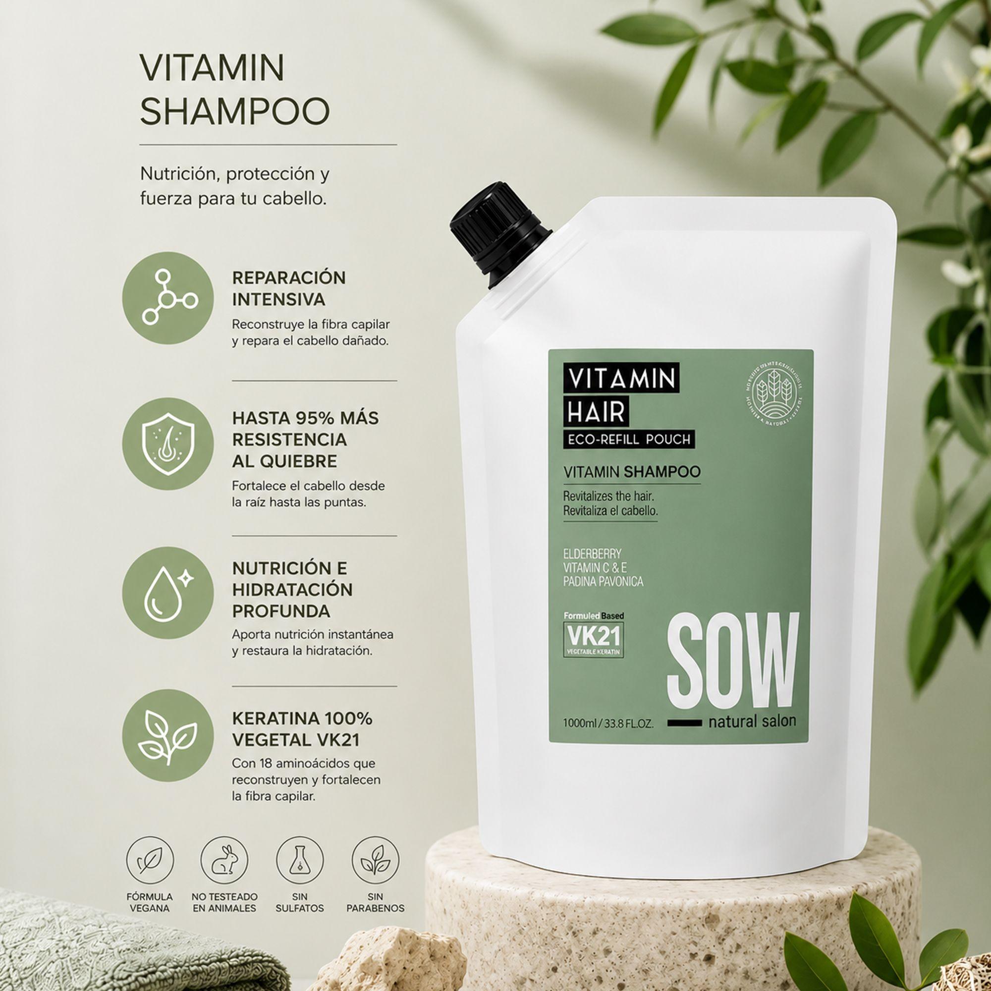 Sow Shampoo Vitamin Refill 1000ml-2