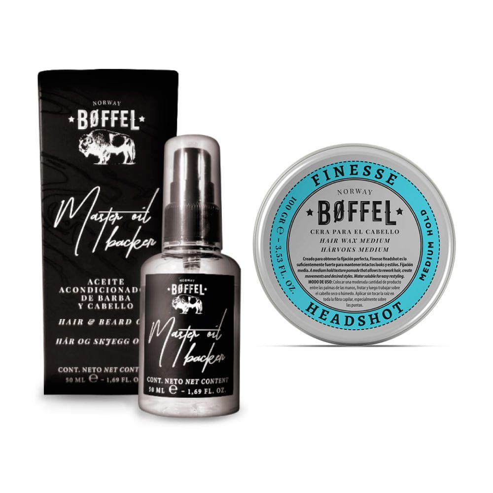 Combo Boffel Aceite Barba 50ml + Cera Medium Cabello 100gr-0