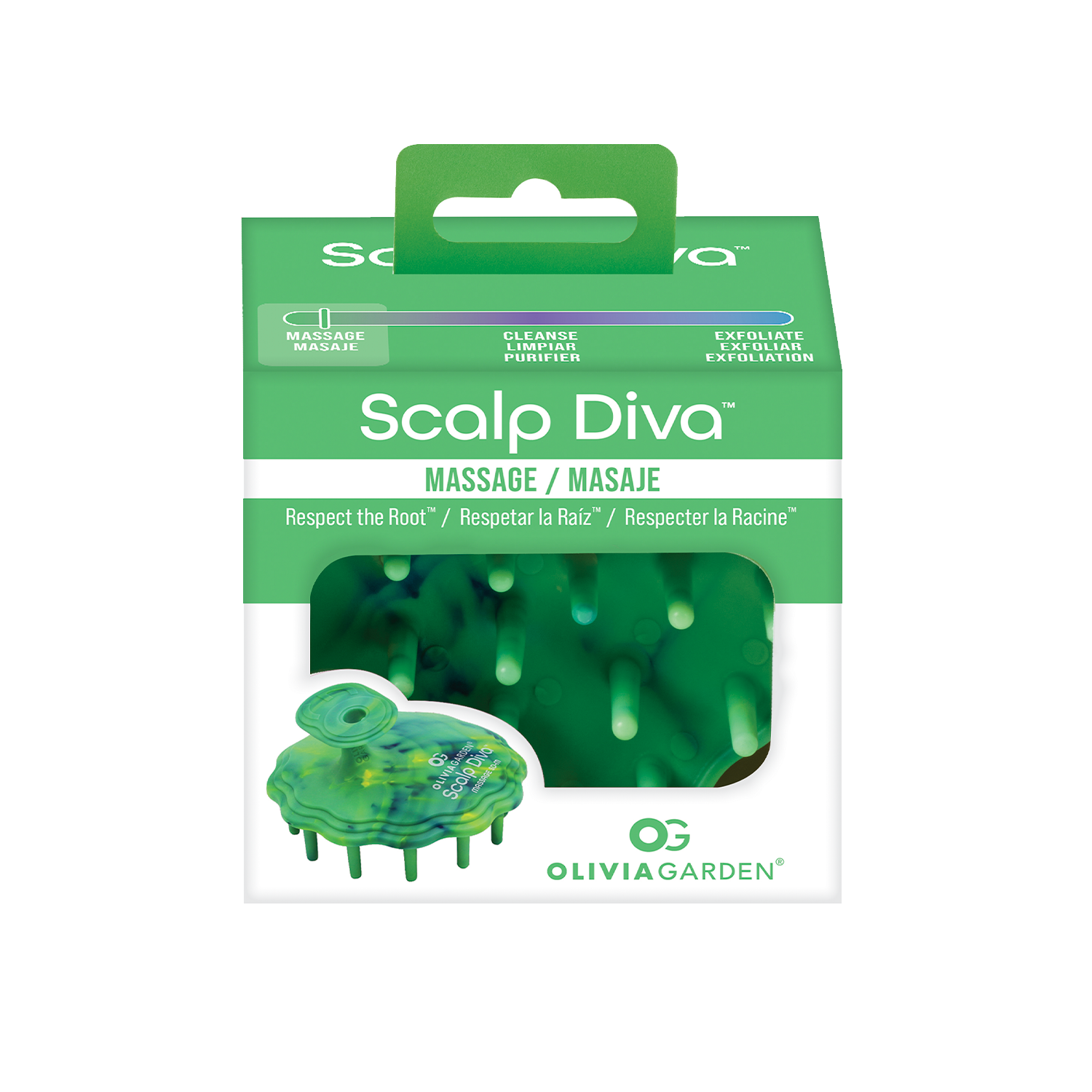 Cepillo OG Scalp Diva Masajeador Verde-4