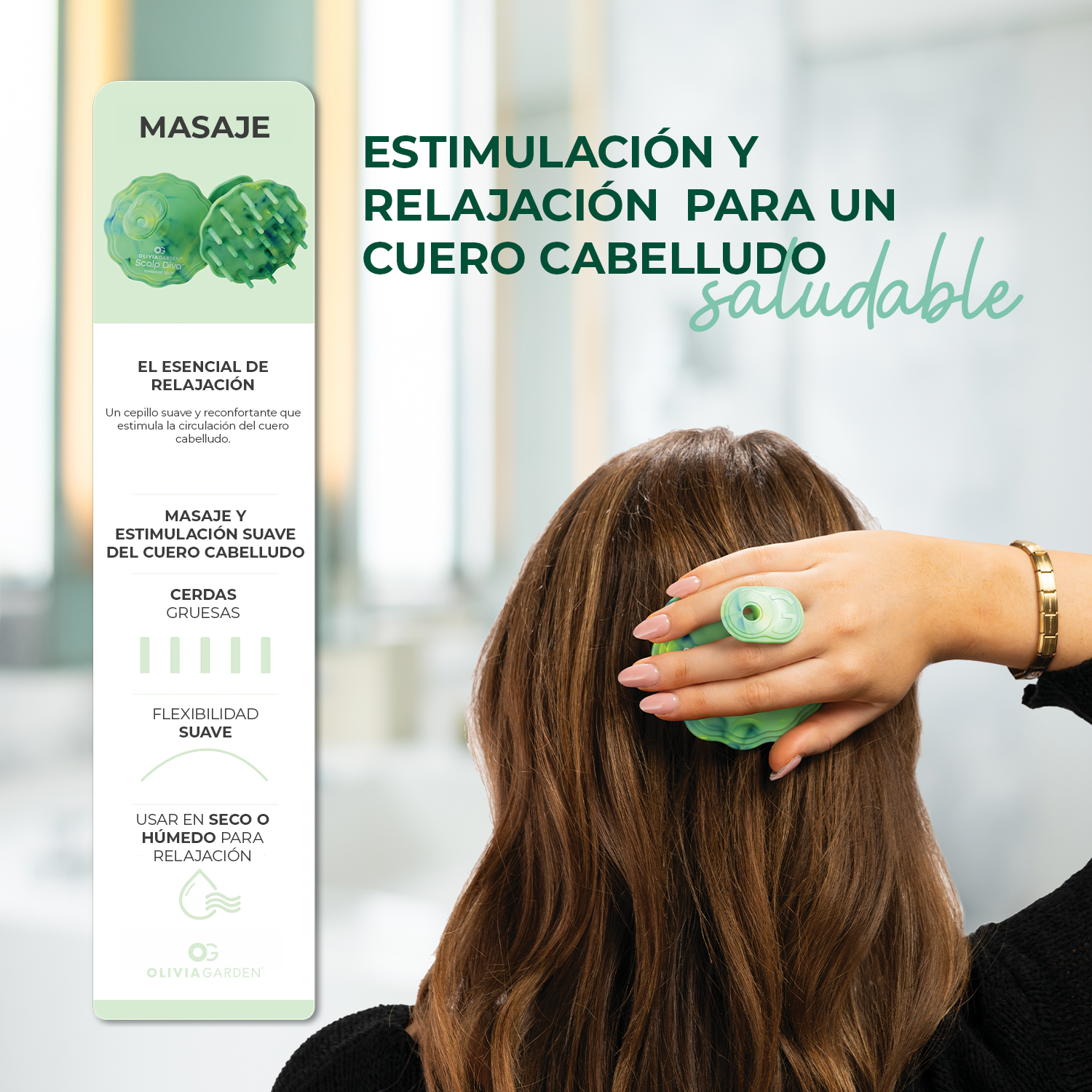 Cepillo OG Scalp Diva Masajeador Verde-5