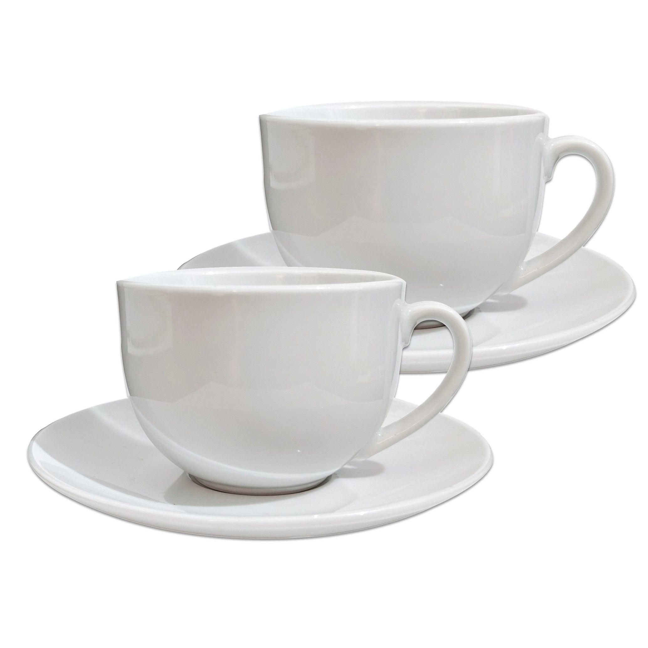 2 x Tazas Cappuccino Latte Profesional 250cc con Platillo-0