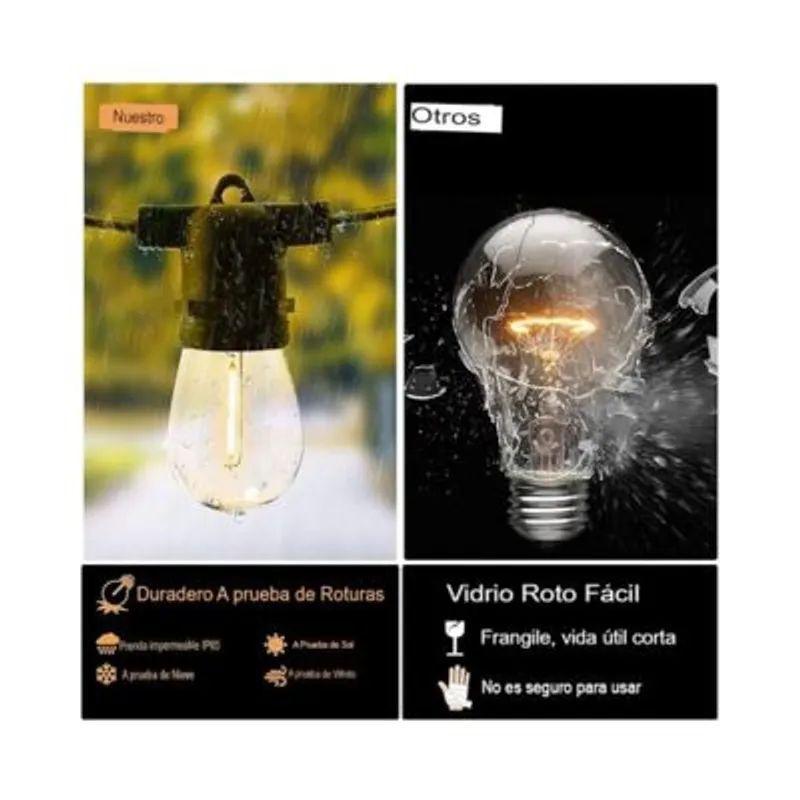 Guirnalda de luces solares para exteriores, de 10 bombillas 10 metros-2