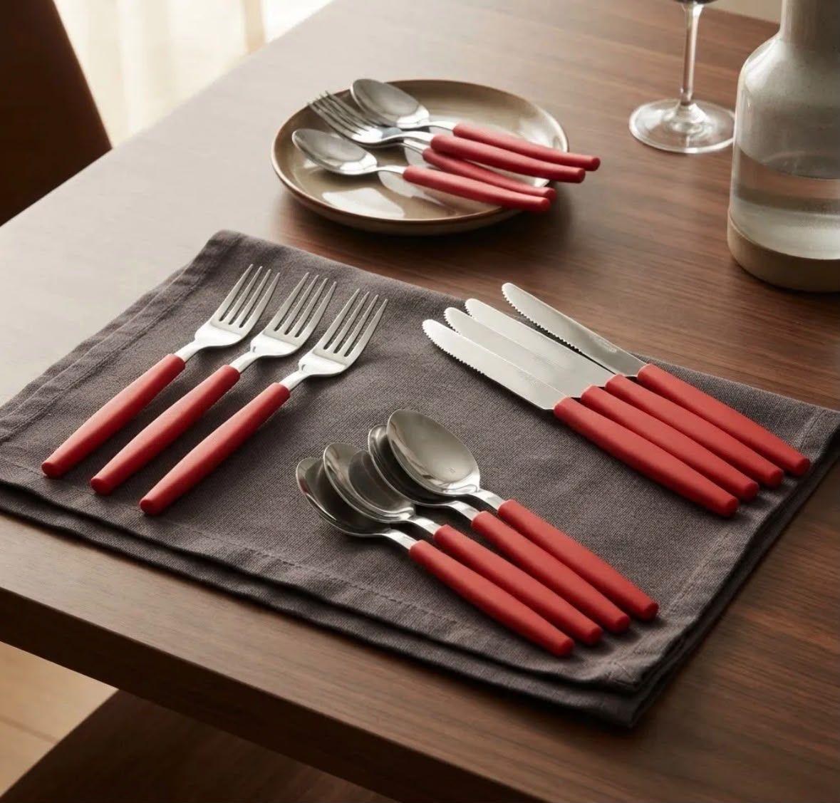 Set de Cubiertos 25 piezas Color Rojo-2