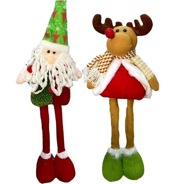 Pack 2 Mu ecos Navide os Patas Largas Reno y Santa Claus-0