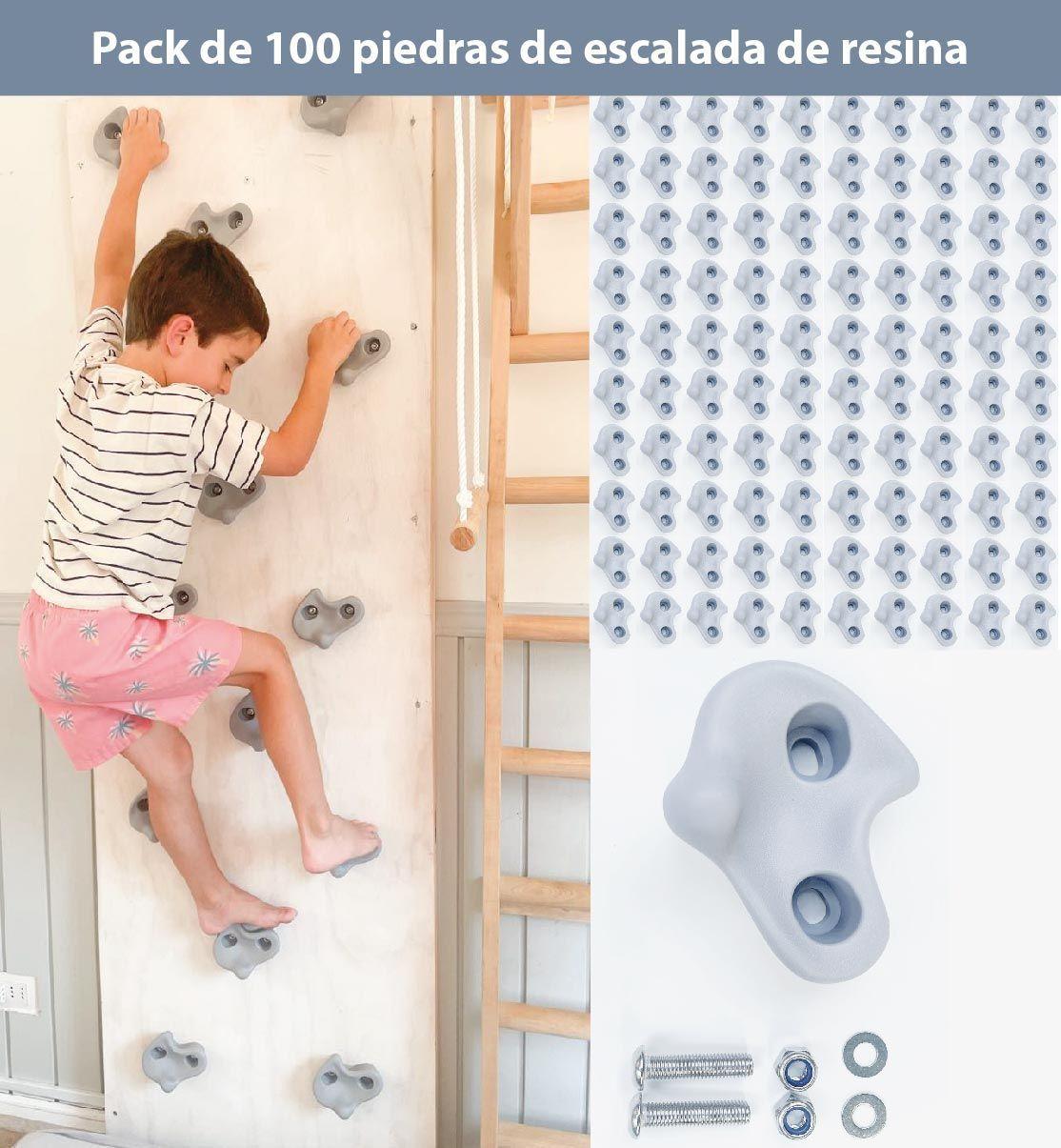 Pack de 100 presas piedras de escalada de resina con pernos-0