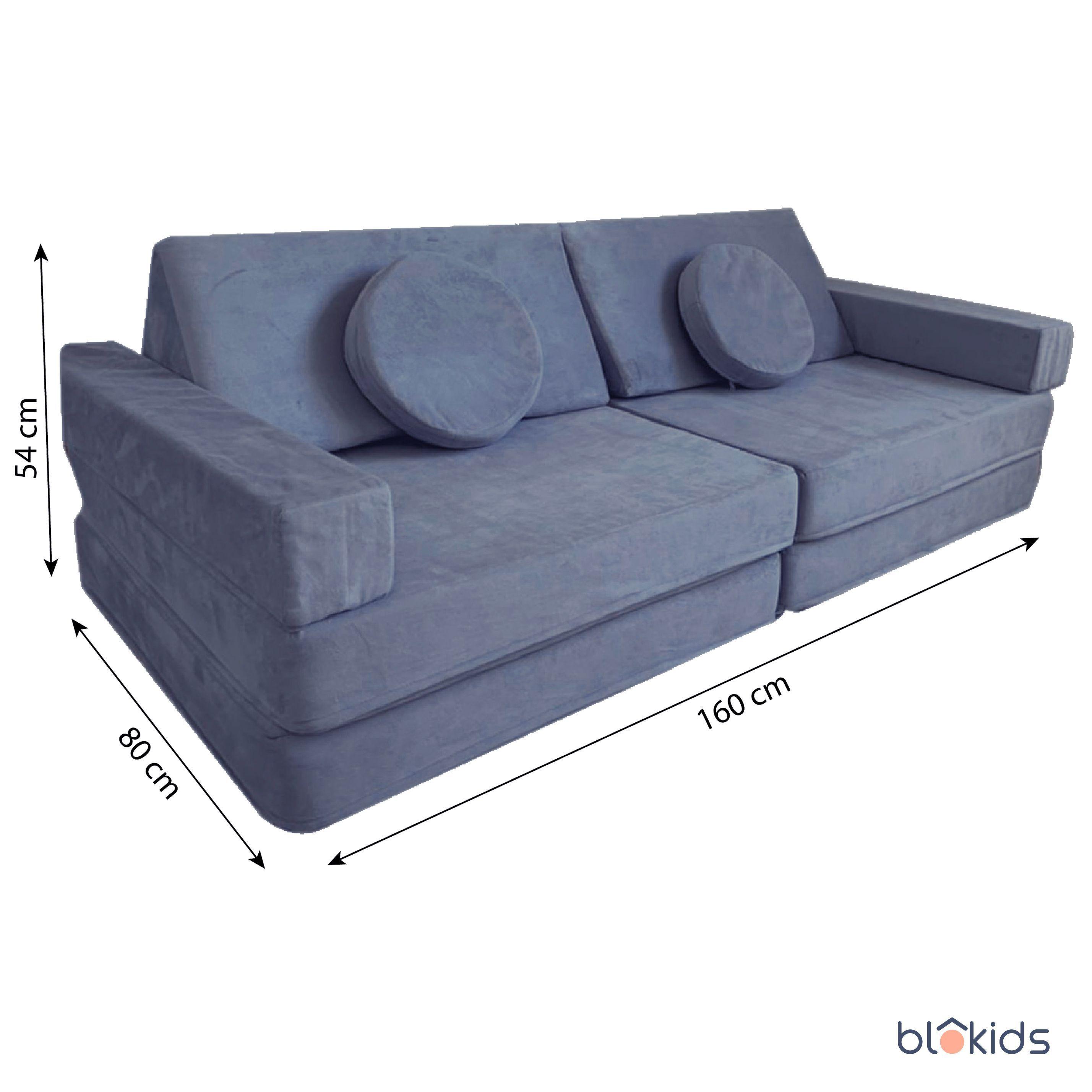 Sillón De Juegos Modular Blokid Para Niños Azul Piedra-3
