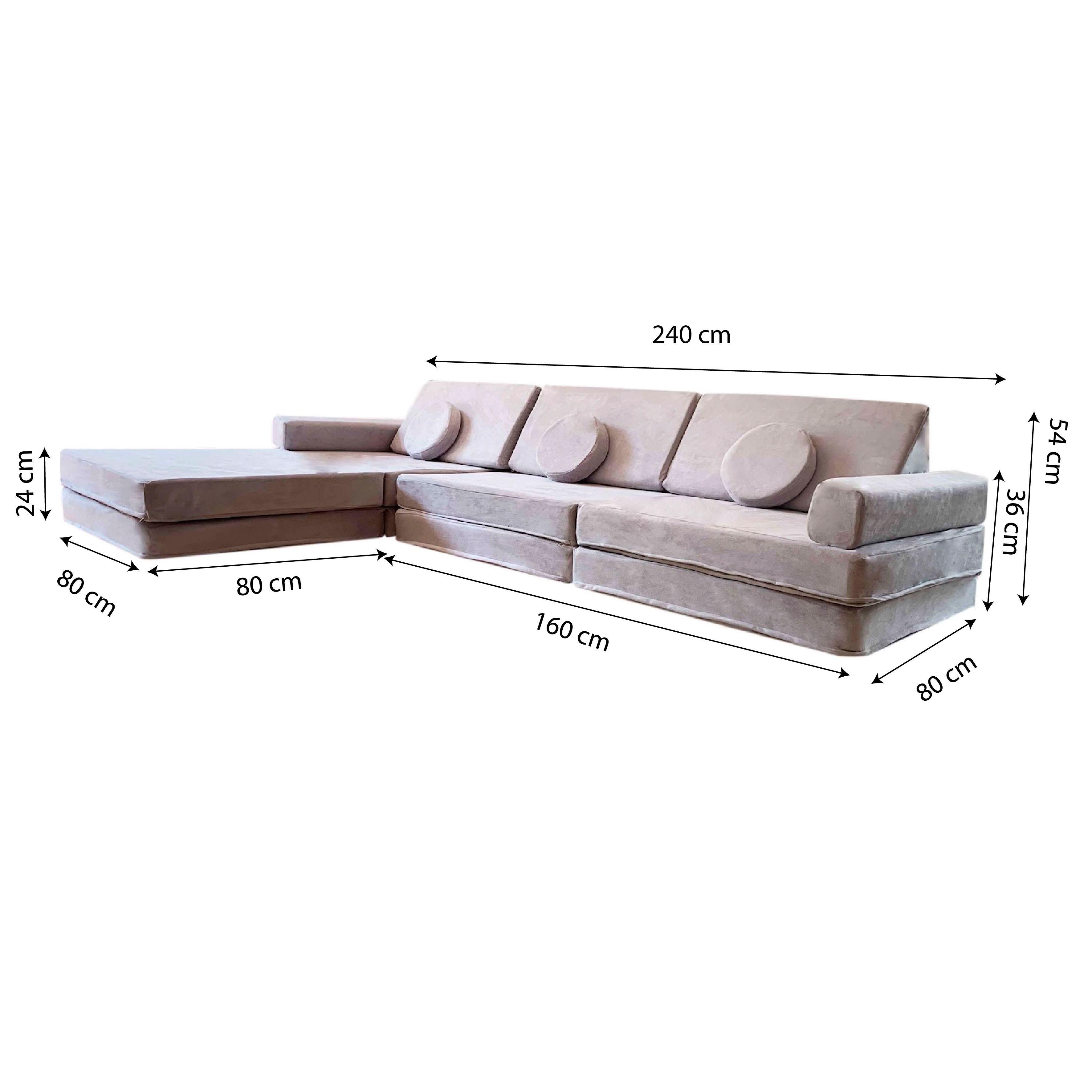 Sillón De Juegos Doble Modular Blokid Para Niños Gris-7
