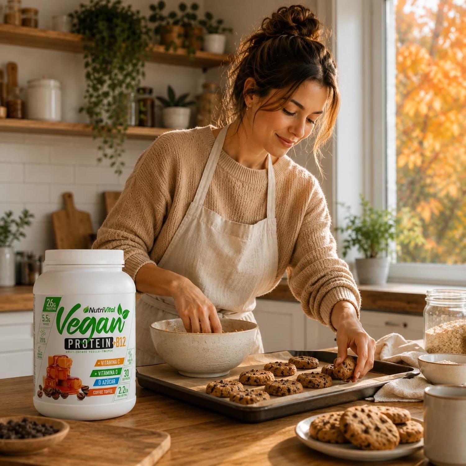 Proteína Vegana Nutrivital B12 30 Porciones Sabor Coffee toffee-2