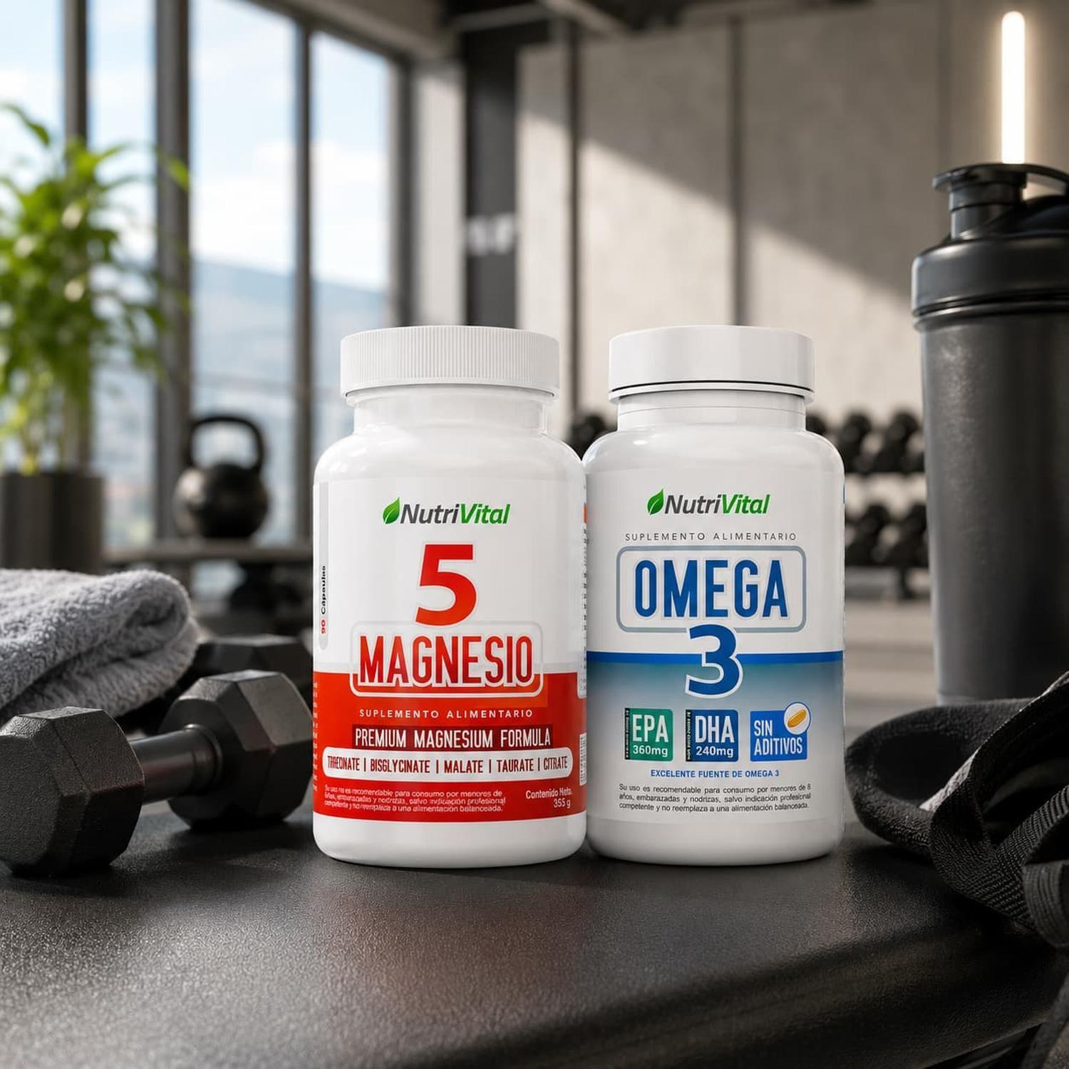 Pack 5 magnesios con omega 3 Nutrivital-1