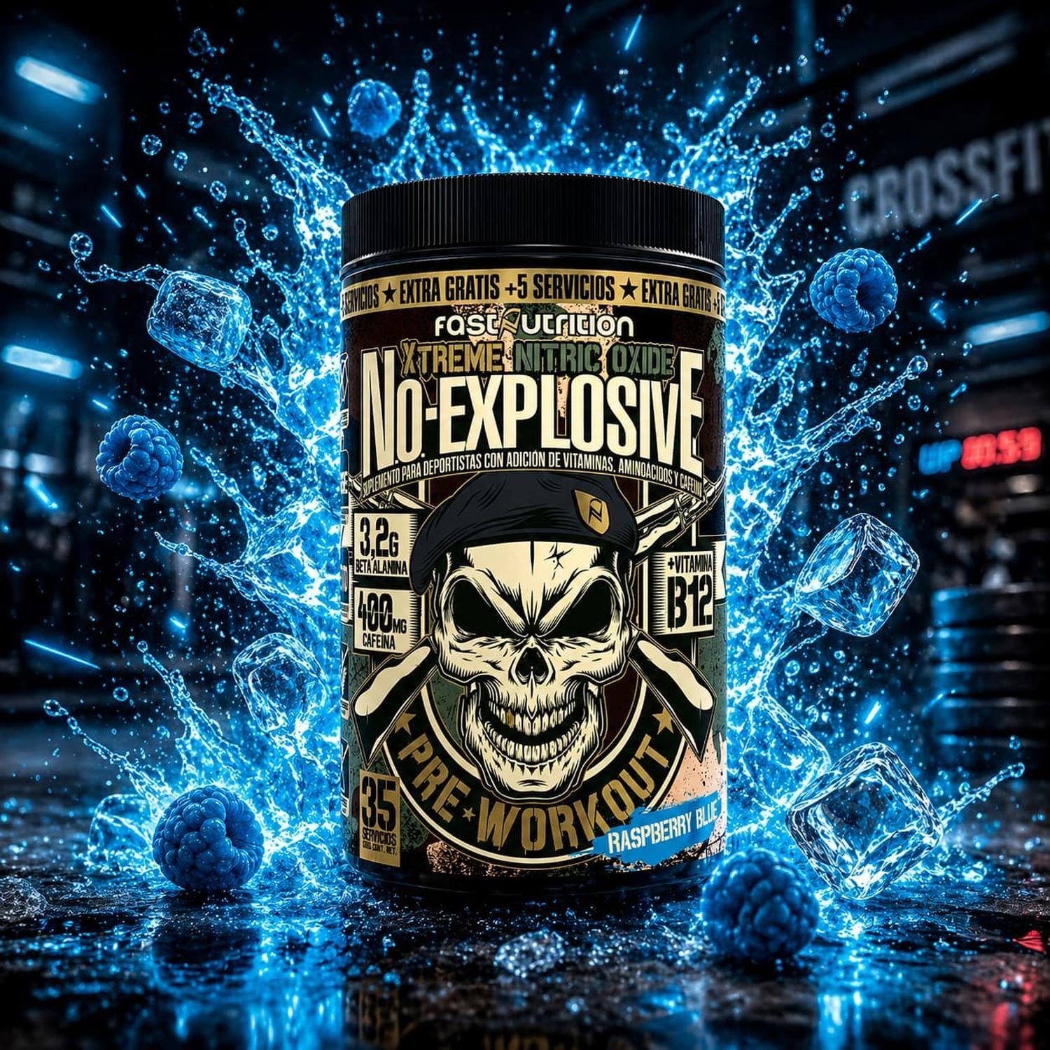 Pre Workout N.O. Explosive Blue RaspBerry 35 Serv - Fast Nutrition-1