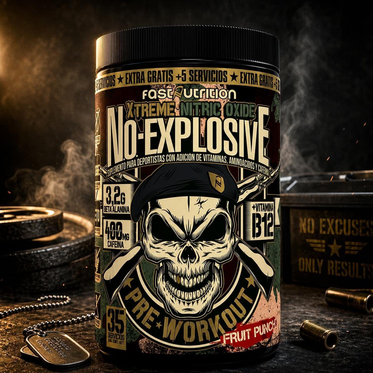 Pre Workout N.O. Explosive Blue RaspBerry 35 Serv - Fast Nutrition-2