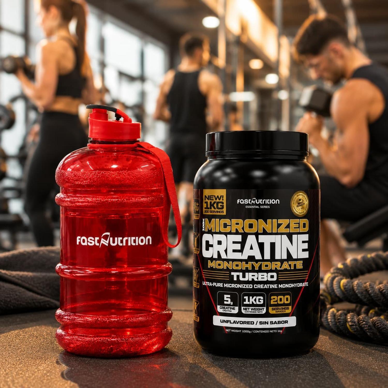 Creatina monohidratada 1kg y Botellon 2.2ltrs Fast Nutrition-2