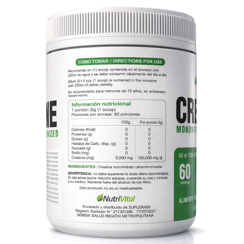 Creatina Monohidratada Micronizada 300g Nutrivital-2